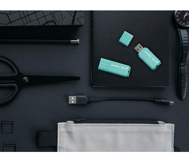 GOODRAM 128GB UME3 CARE USB 3.0 turkusowy - 694623 - zdjęcie 8